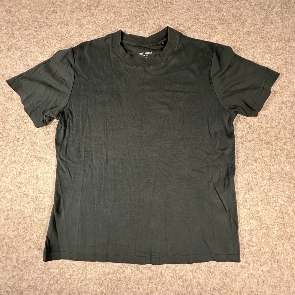 MM.LaFleur Pima Cotton T-Shirt Womens Medium Black Short Sleeve Crew Neck